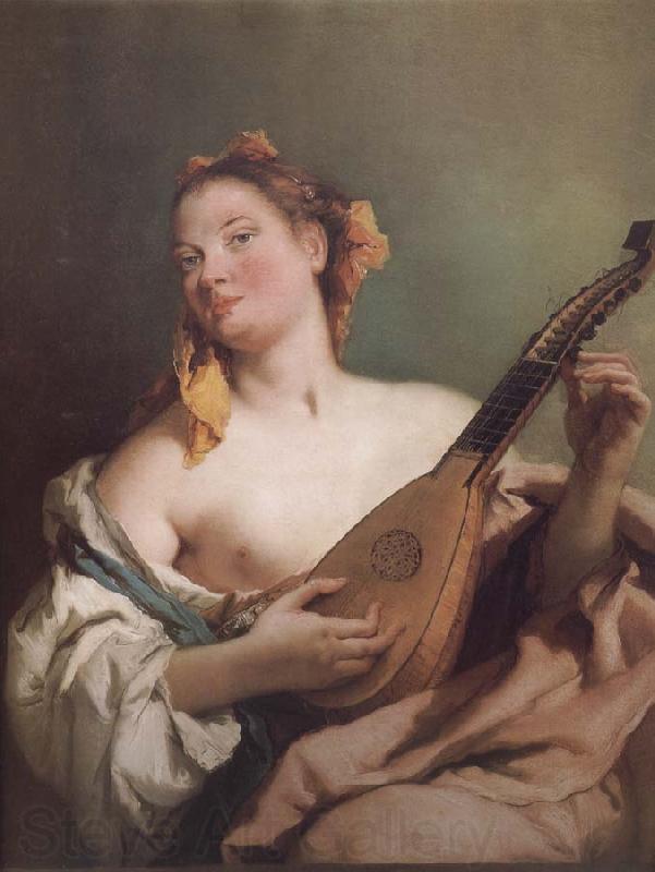 Giovanni Battista Tiepolo Mandolin played the young woman Germany oil painting art